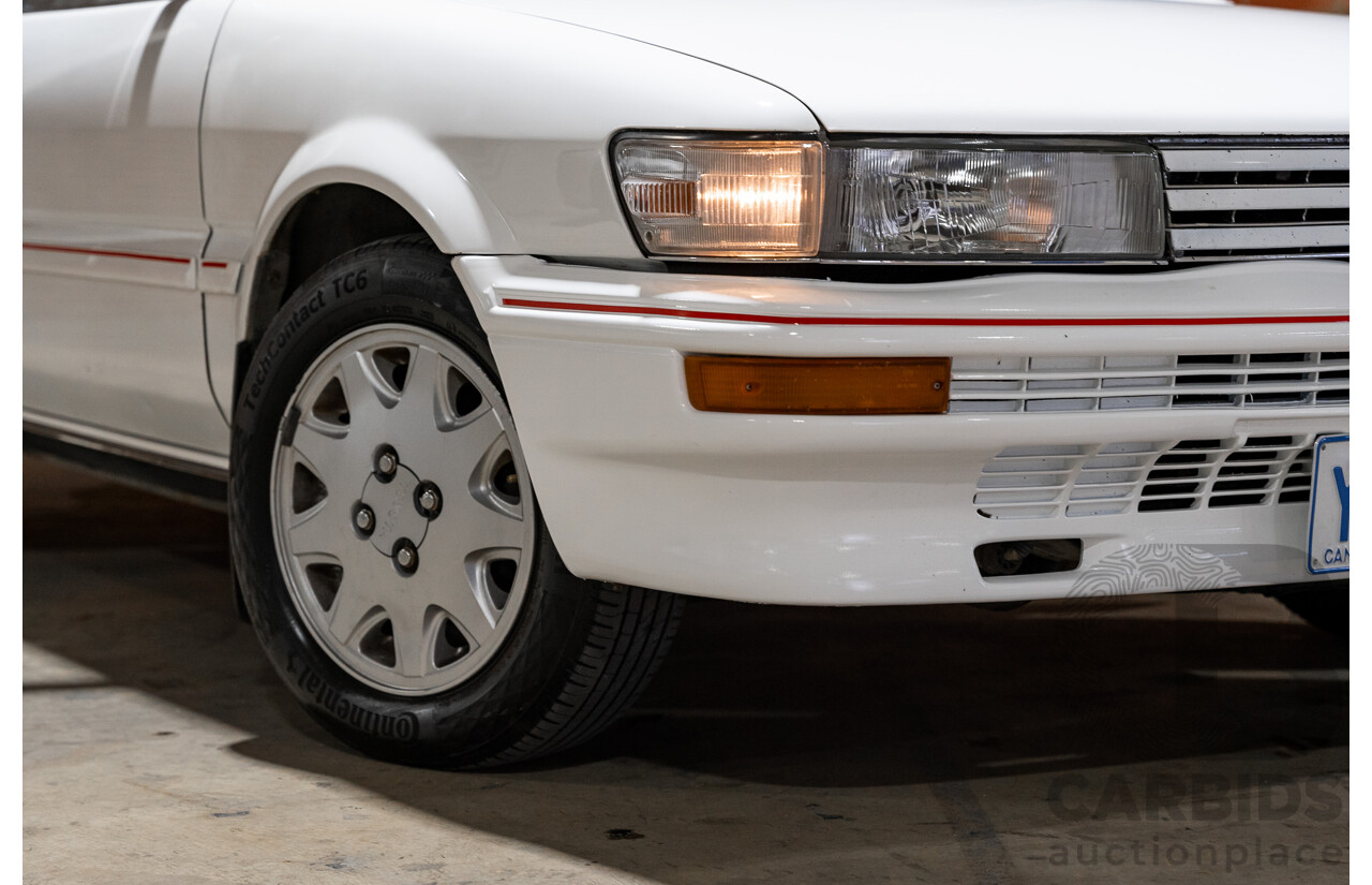 10/1990 Toyota Corolla SX SECA AE93 5d Liftback White 4A-GE 1.6L