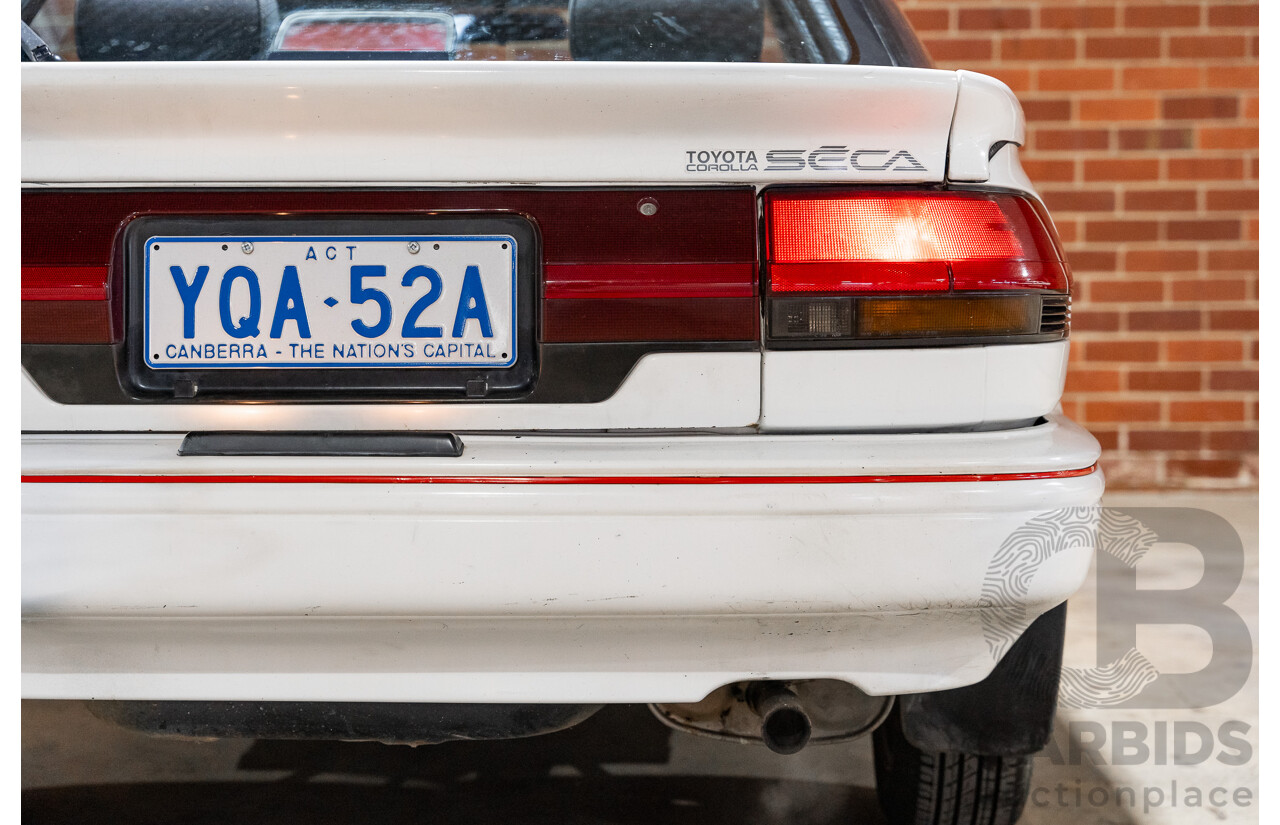 10/1990 Toyota Corolla SX SECA AE93 5d Liftback White 4A-GE 1.6L