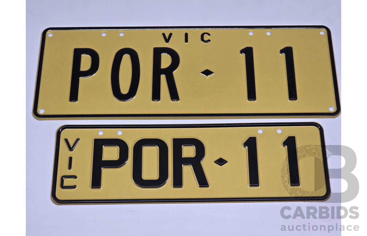 Victorian VIC Custom 5 Character Number Plate - POR.11