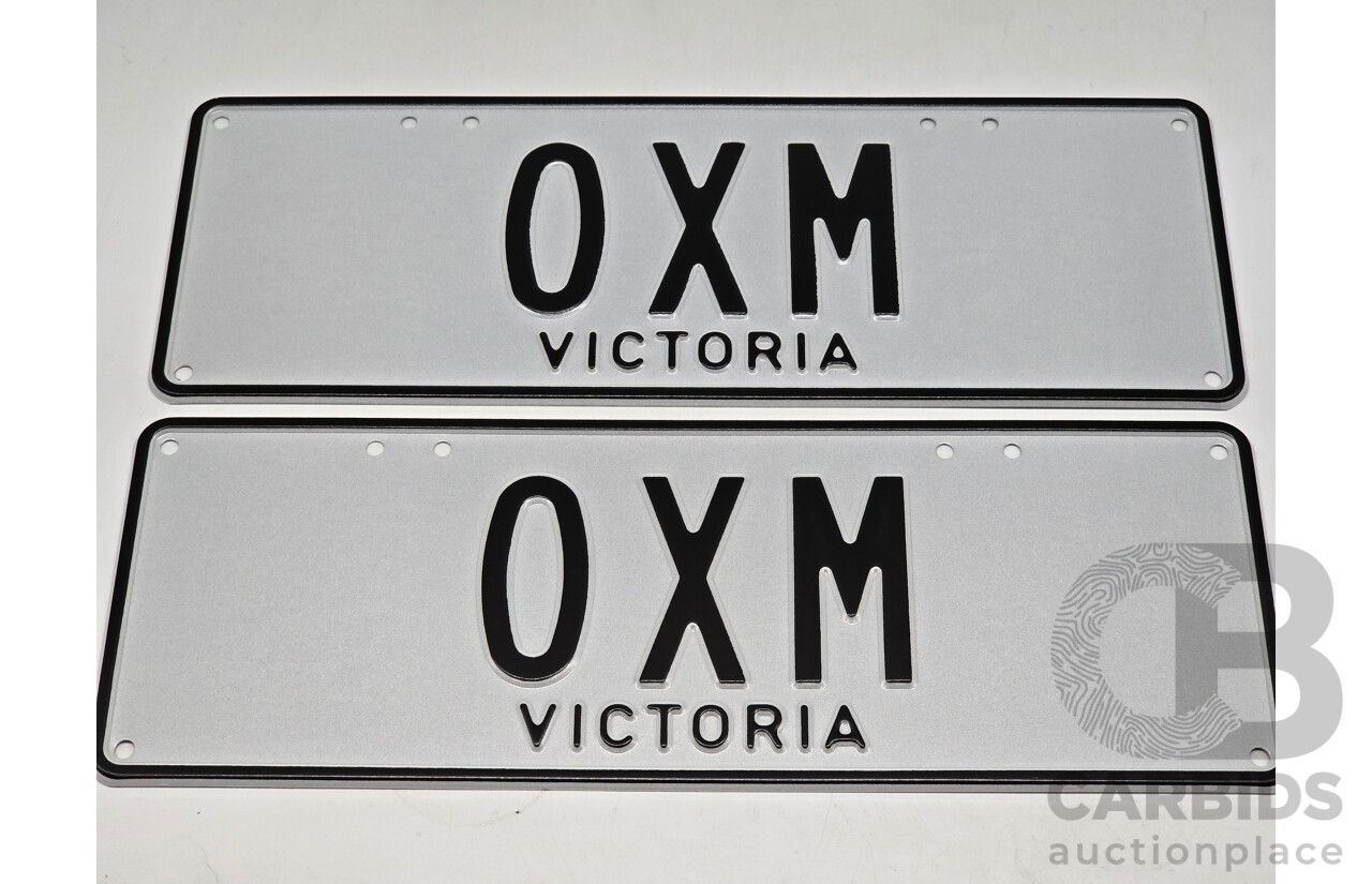 Victorian VIC Custom 3 Character Number Plate - OXM