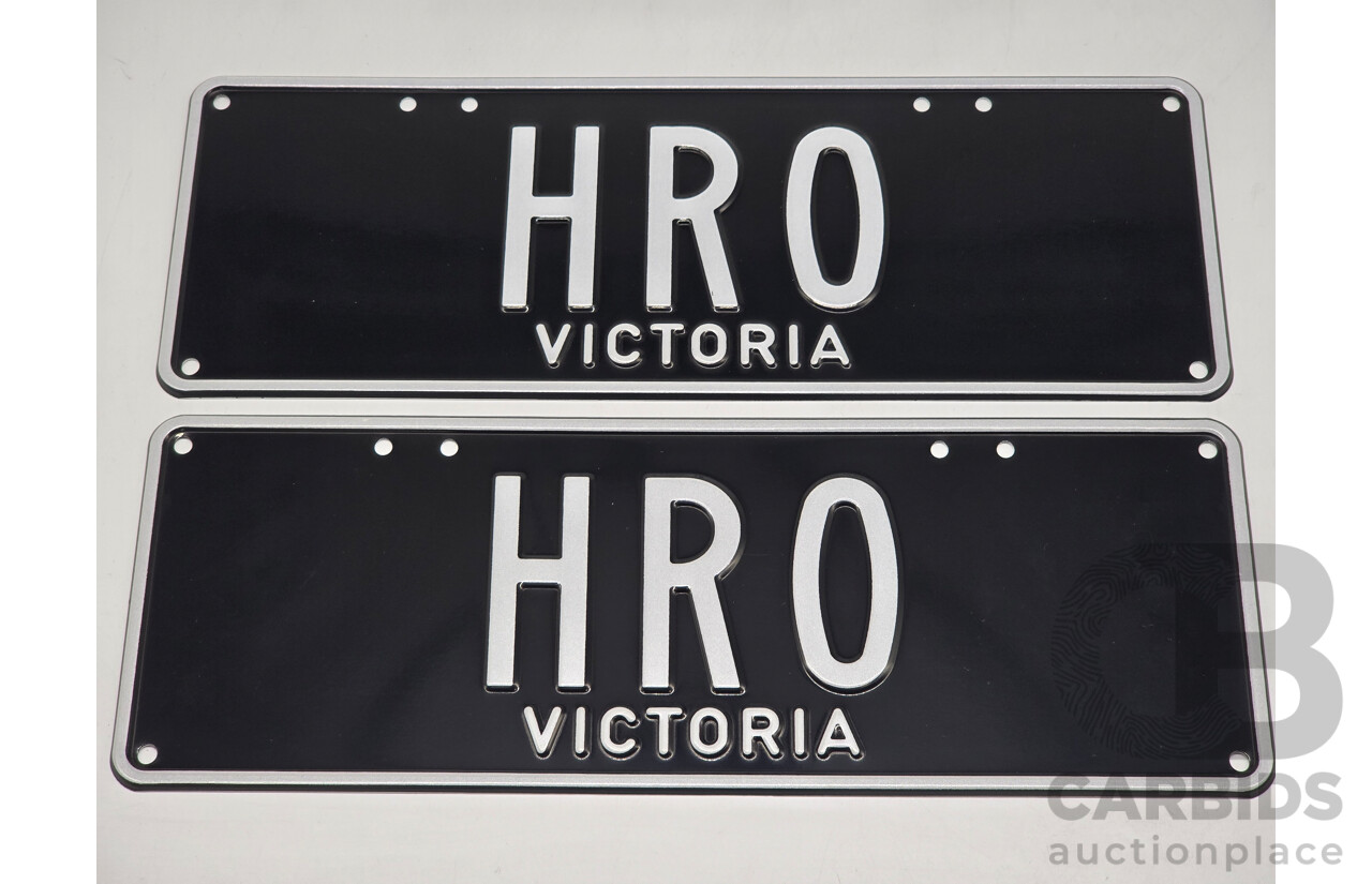 Victorian VIC Custom 3 Character Number Plate - HRO