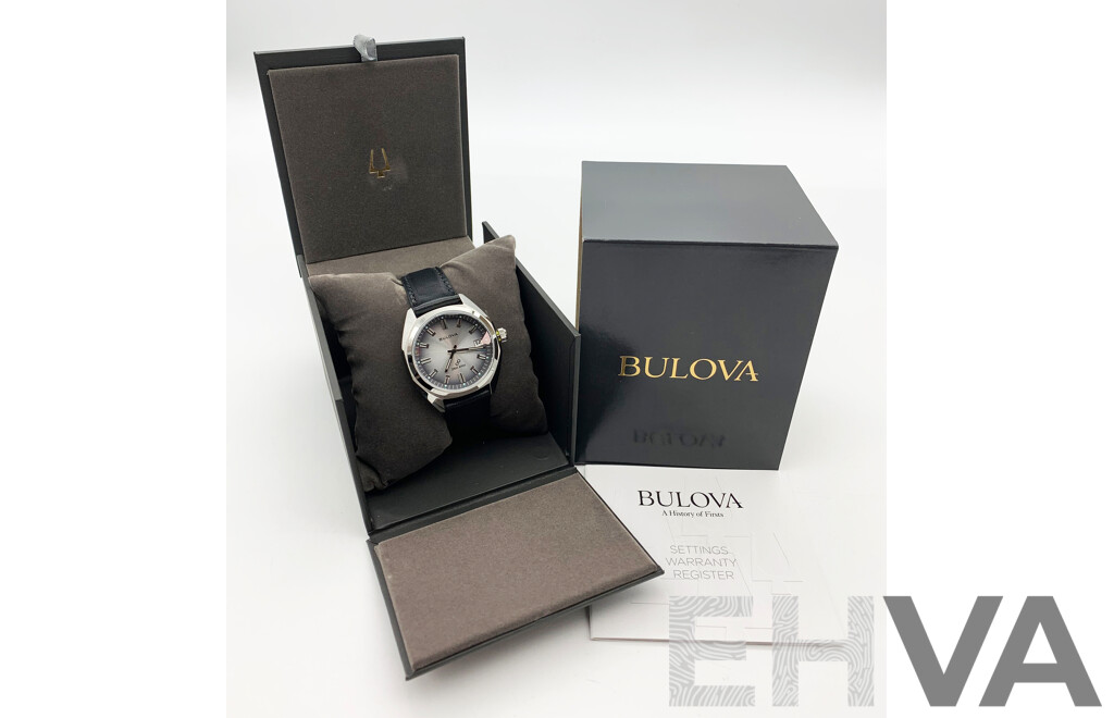 Bulova Classic Jet Star Grey Dial Watch 96B414 - New