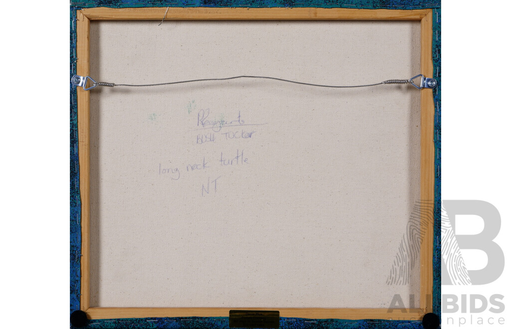 Reg Pengarte, (20th Century, Indigenous-Australian, Born NT, 1966-), Bush Tucker - Long Neck Turtle, Acrylic on Canvas, 32 x 36 cm
