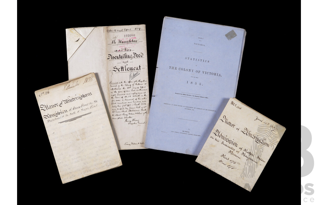 Collection Antique Deeds, Contracts & Statistics of Victoria, Circa 1880s