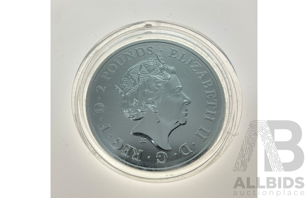 United Kingdom 2022 Silver Two Pound Coin, Maid Merian .999