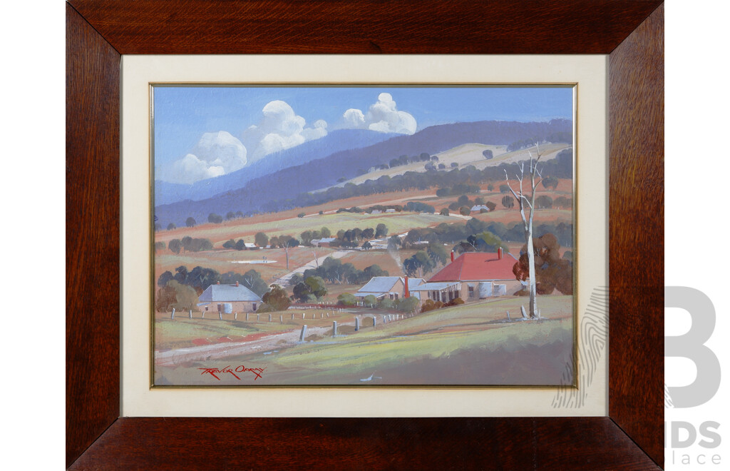 Trevor Opray (born 1949), Indigo Valley, Gouache on Card