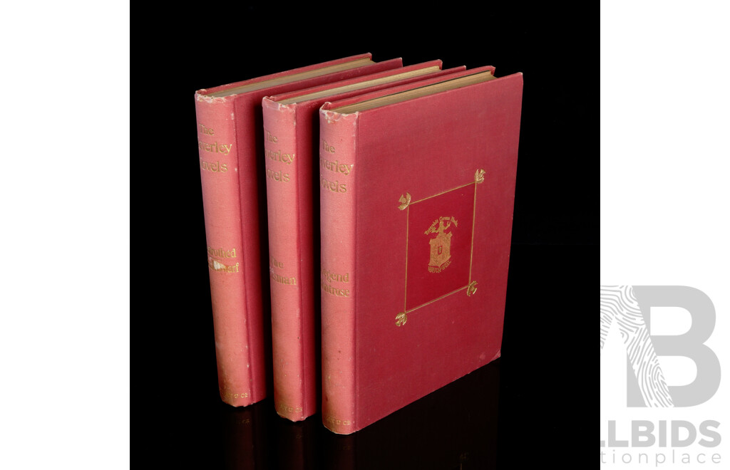 Three Antique Volumes, Sir Walter Scott, the Waverly Novels, Charles Stuart & Co, Circa 1829, Hardcovers