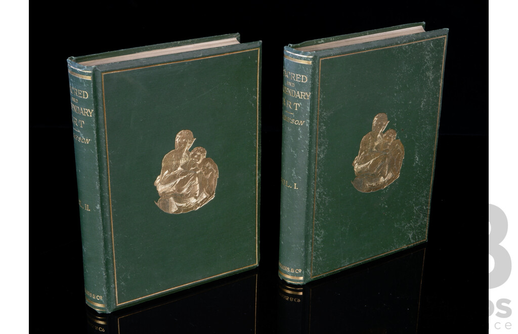 Antique Two Volume Set, Mrs Jameson, Sacred and Legendary Art, Longmans Green & Co, London, 1911, Hardcovers