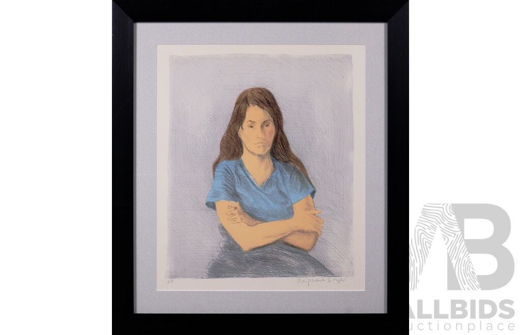 Raphael Soyer, (20th Century, Russian-American,1899-1987), Pensive Girl, Lithograph, 63 x 56 cm (frame)