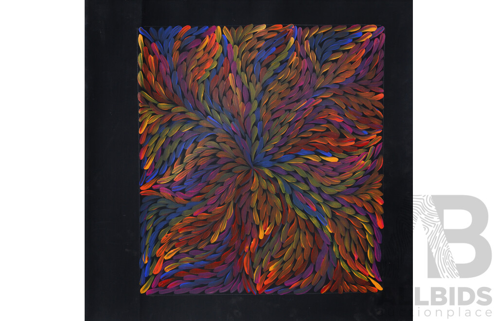 Rosemary Petyarre, (20th Century, Indigneous-Australian, 1961-), Wild Yam Leaf, Acrylic on Canvas, Unframed, 42 x 38 cm (image)