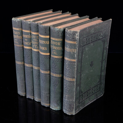 Six Volumes, The Works of William Makepeace Thackeray, Smith, Elder & Co, London, 1877, Hardcovers