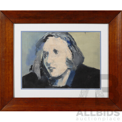 Christine Johnson, (20th Century, Australian, 1958/9-), Self Portrait 1979, Acrylic on Canvas, 50 x 60 cm (frame)