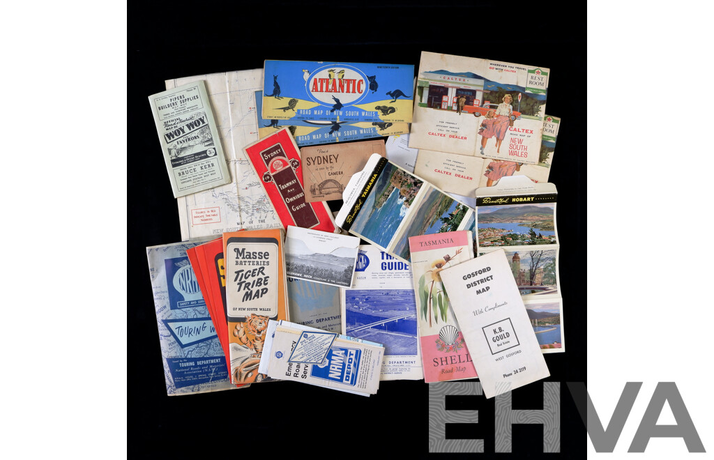 Large Collection Australian Vintage Travel Ephemera Including Maps, Guides and More