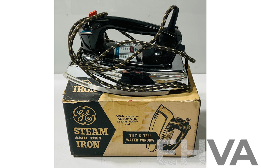 Vintage GE Electric Iron F80 in Original Box