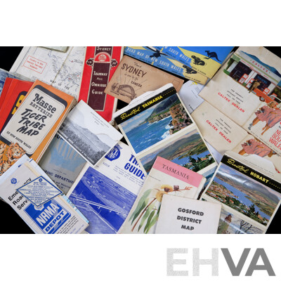 Large Collection Australian Vintage Travel Ephemera Including Maps, Guides and More