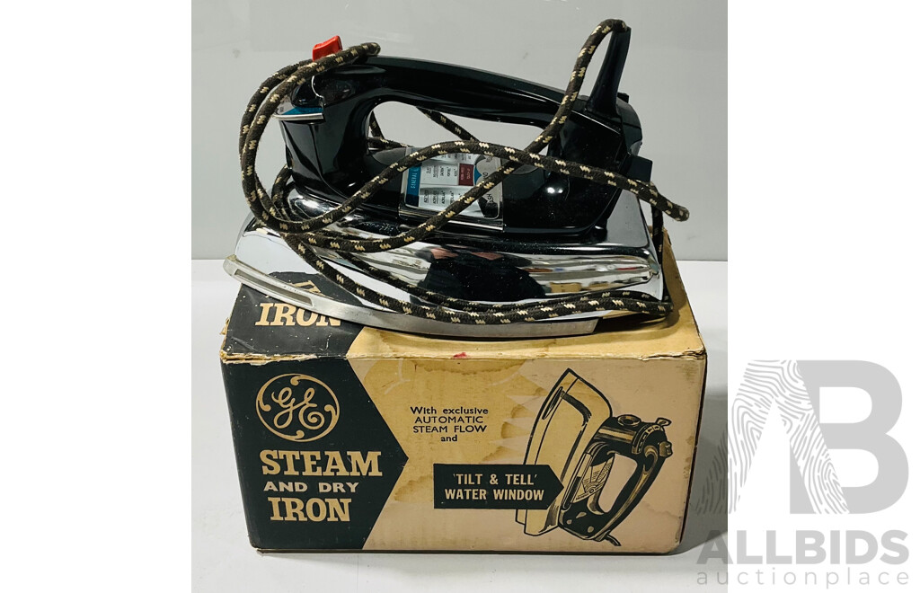 Vintage GE Electric Iron F80 in Original Box