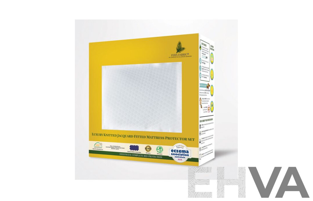 FERN FABRIC White Dot - Cot -Jacquard Mattress Protector - ORP$119.00