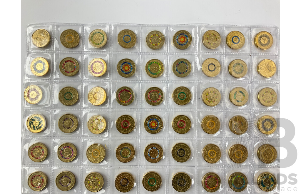 Collection of Australian Commemorative Two Dollar Coins Including Two 2013 Coronations, 2017 Possum Magic, 2020 and 2016 Olympics, 2018 Lest We Forget and More