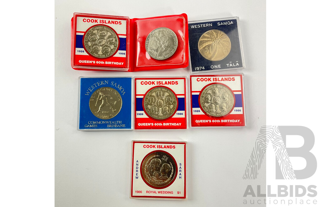 Collection of Cook Islands and Western Samoa Commemorative Coins