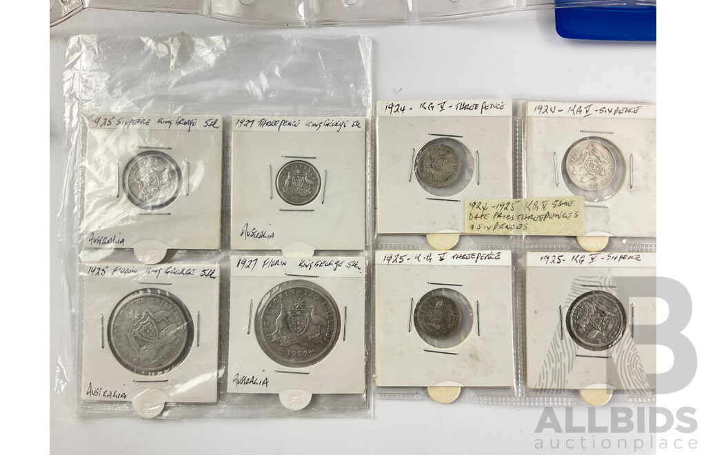 Collection of International Coins and Medallions Including Australian 1924-27 Theepence, Sixpence and Florins, Commemorative Twenty Cent Coins, Asia Coins Set, Nederlands Coin Set, 1969 Nickel Coinage and 1988 First State Medallions