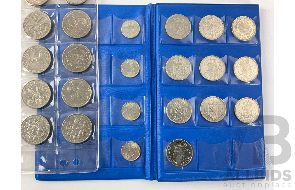 Collection of International Coins and Medallions Including Australian 1924-27 Theepence, Sixpence and Florins, Commemorative Twenty Cent Coins, Asia Coins Set, Nederlands Coin Set, 1969 Nickel Coinage and 1988 First State Medallions