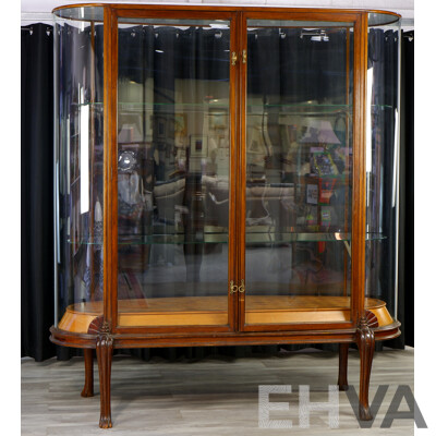 Superb Art Deco Oval Glass Elevated Display Cabinet by Brooks Robinson