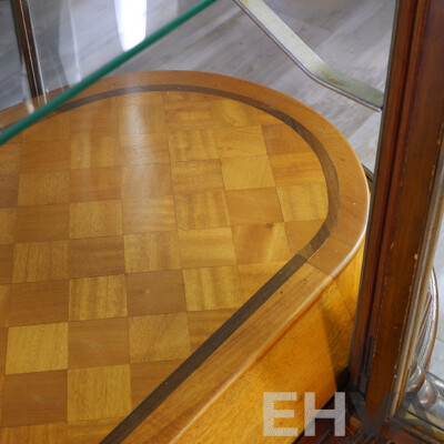 Superb Art Deco Oval Glass Elevated Display Cabinet by Brooks Robinson