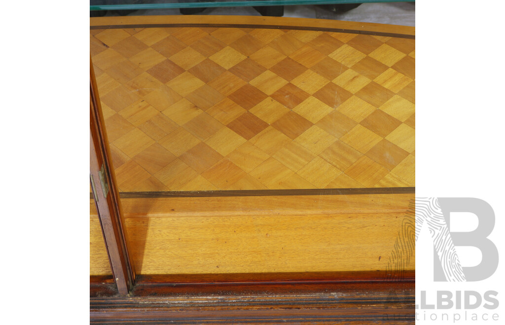 Superb Art Deco Oval Glass Elevated Display Cabinet by Brooks Robinson