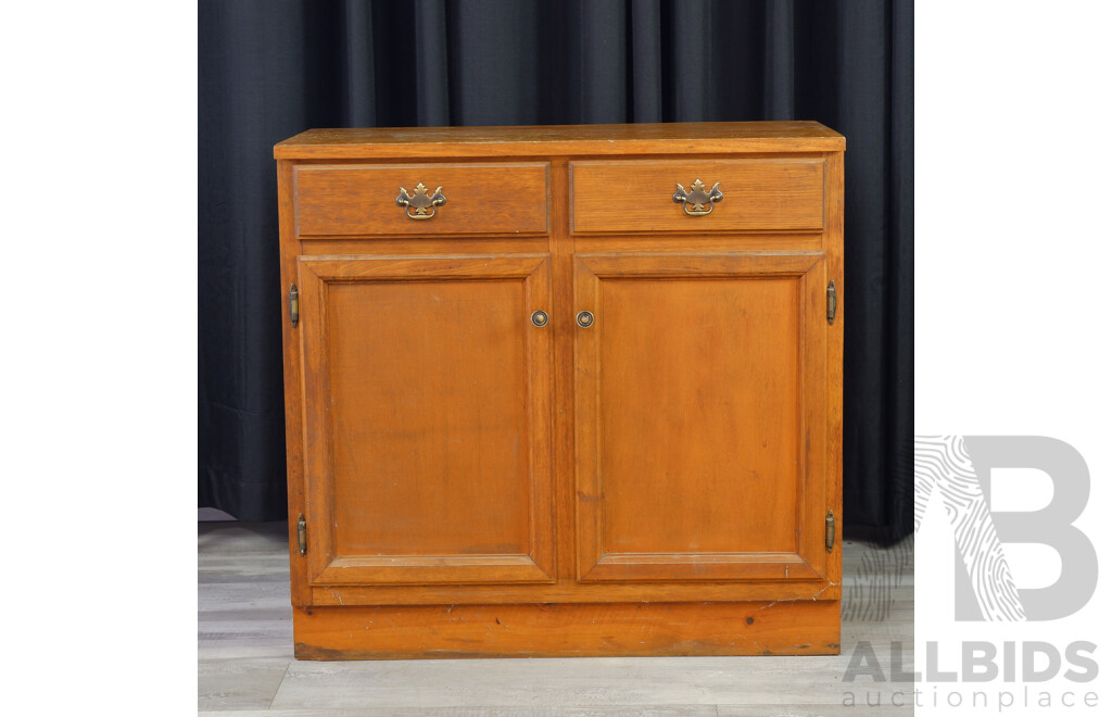 Timber Two Drawer Storage Cabinet