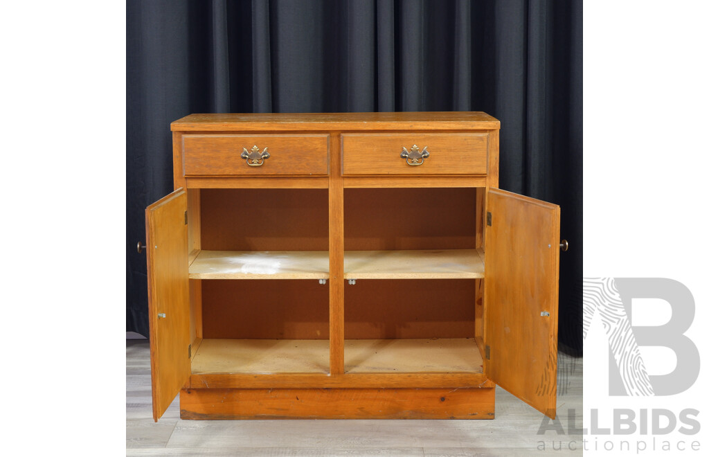 Timber Two Drawer Storage Cabinet