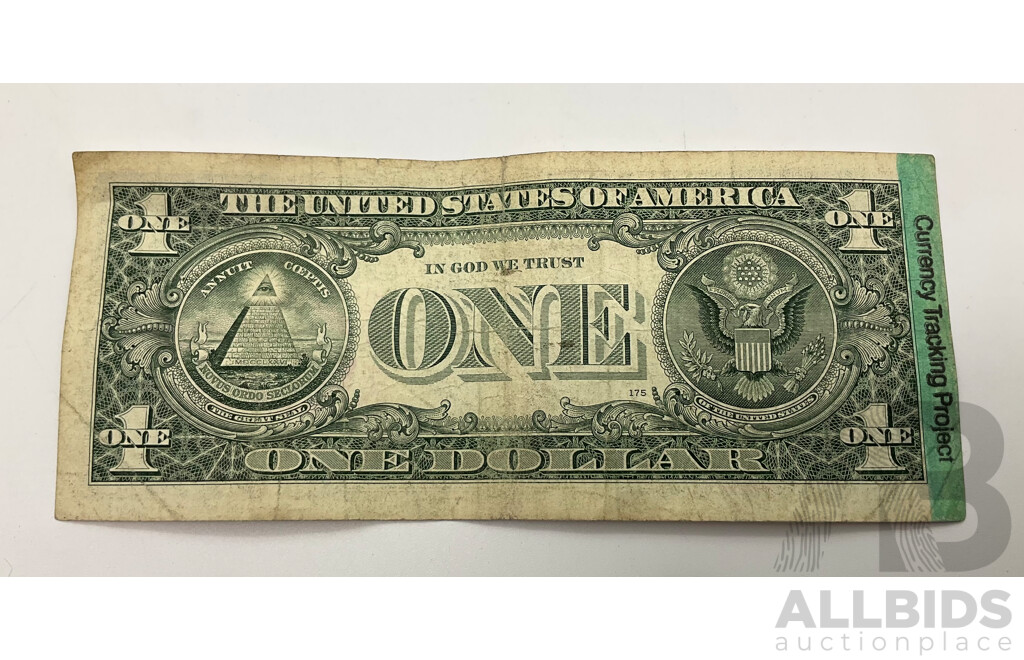 USA 2006 One Dollar Currency Tracking Project Note, Port Angeles Washington