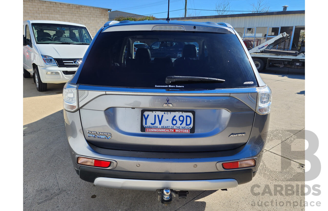 06/2014 Mitsubishi Outlander ASPIRE PHEV AWD ZJ MY14 4D Wagon Grey 2.0L