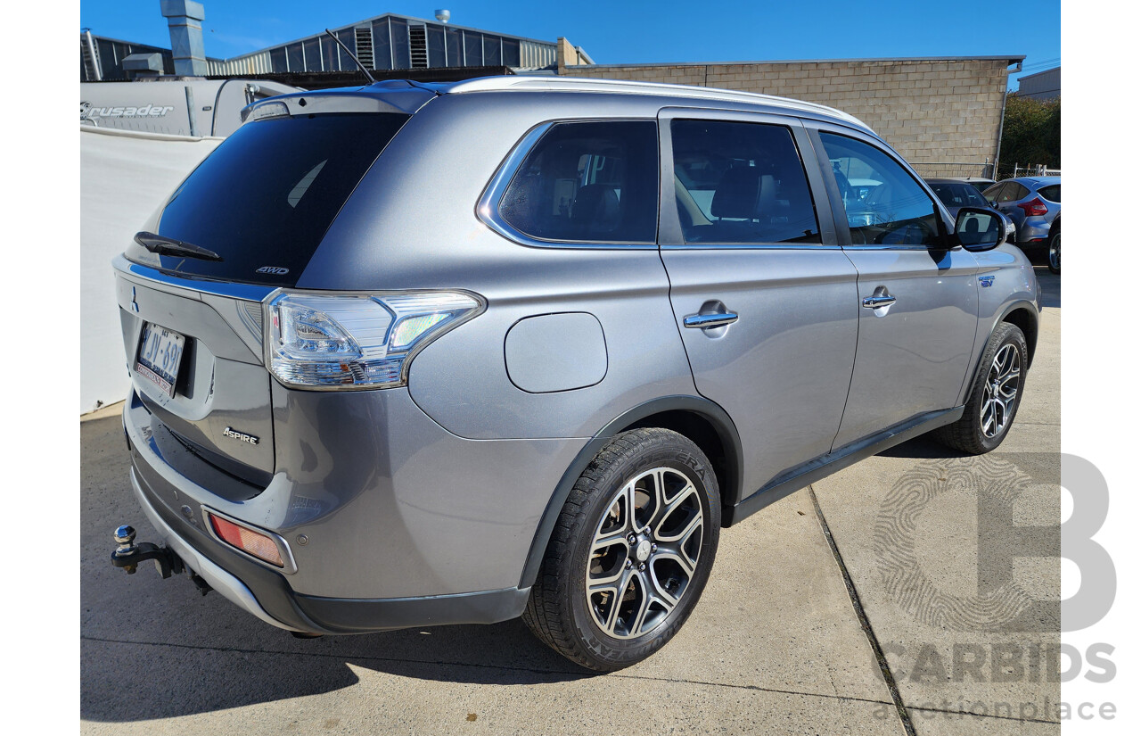 06/2014 Mitsubishi Outlander ASPIRE PHEV AWD ZJ MY14 4D Wagon Grey 2.0L