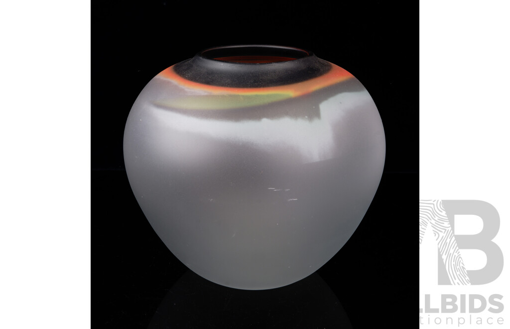 Studio Art Glass Vase with Striking Swirl Design