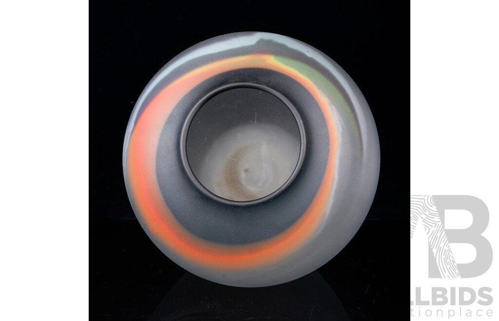 Studio Art Glass Vase with Striking Swirl Design