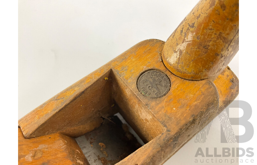 Vintage German E.C.E Timber Hand Plane with Marples Marking Gauge