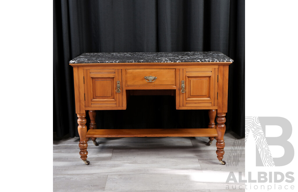 Victorian Wash Stand with Black Marble Top