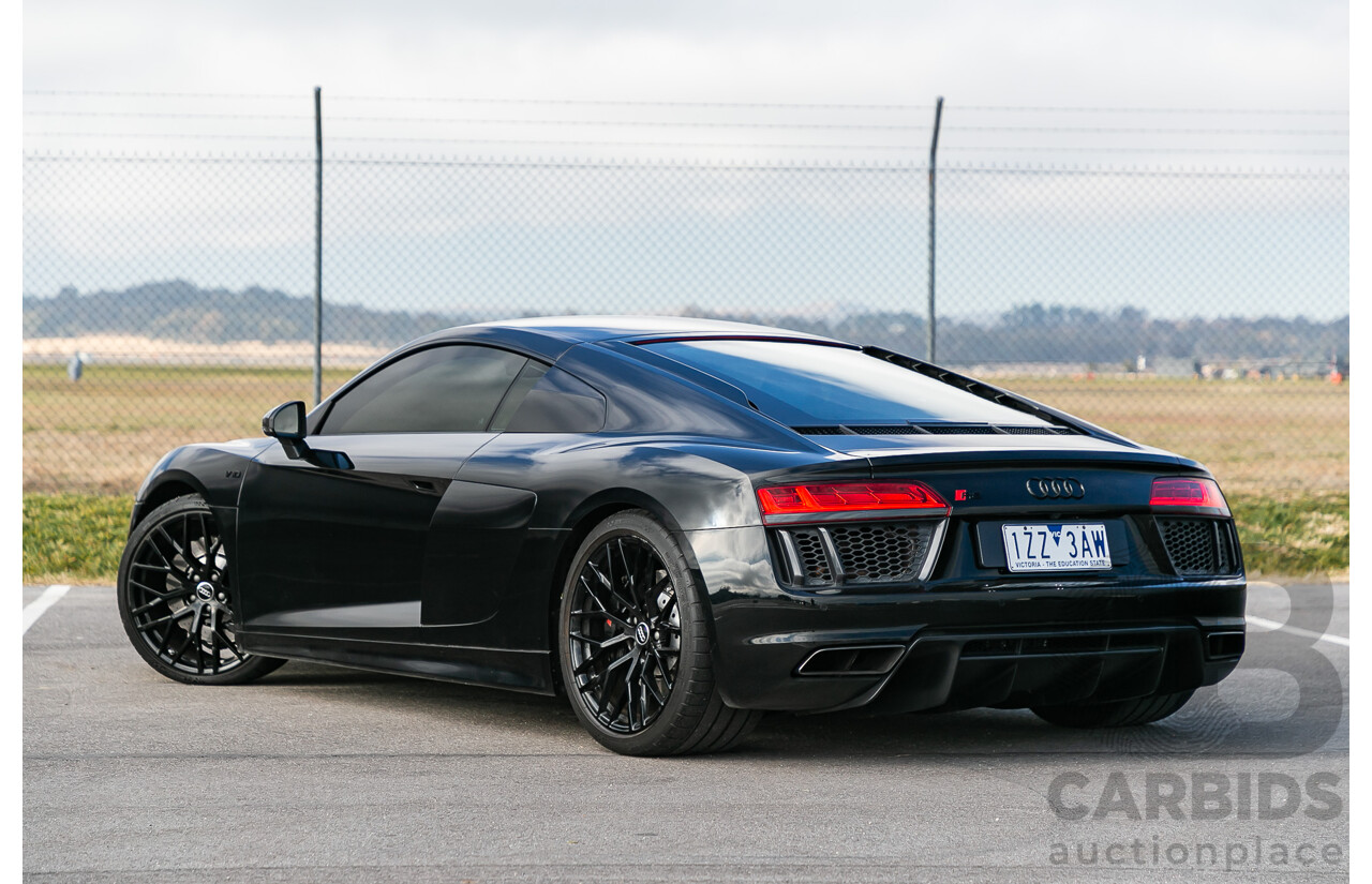 4/2016 Audi R8 Quattro (AWD) 4S MY16 2d Coupe Mythos Black Metallic V10 5.2L - Australian Delivered Example