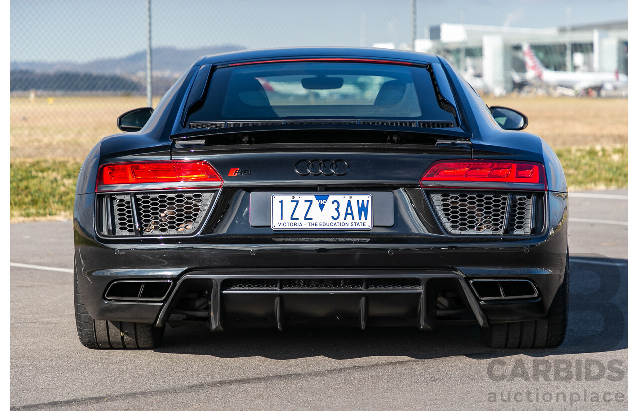 4/2016 Audi R8 Quattro (AWD) 4S MY16 2d Coupe Mythos Black Metallic V10 5.2L - Australian Delivered Example