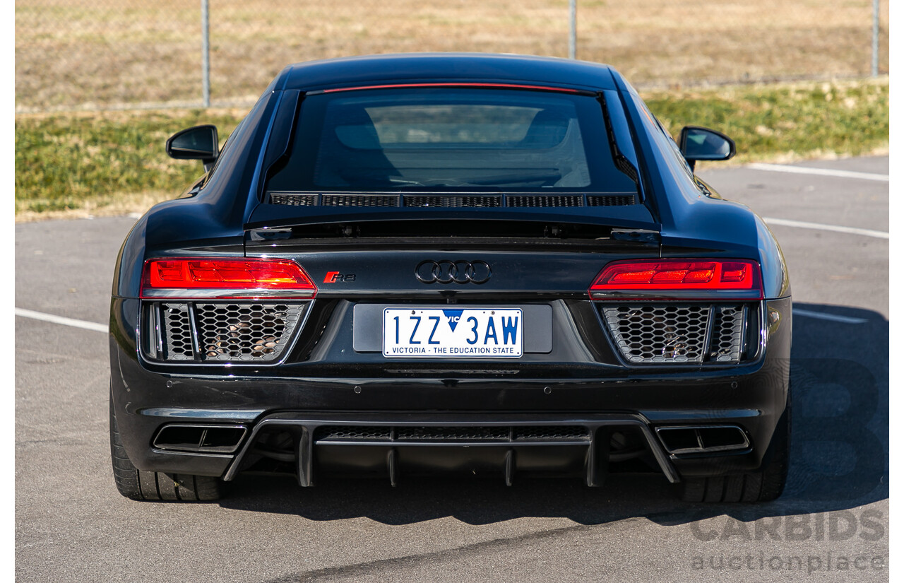 4/2016 Audi R8 Quattro (AWD) 4S MY16 2d Coupe Mythos Black Metallic V10 5.2L - Australian Delivered Example