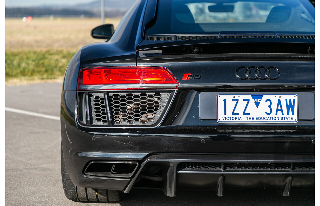 4/2016 Audi R8 Quattro (AWD) 4S MY16 2d Coupe Mythos Black Metallic V10 5.2L - Australian Delivered Example