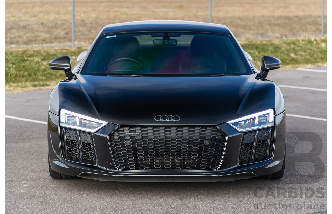 4/2016 Audi R8 Quattro (AWD) 4S MY16 2d Coupe Mythos Black Metallic V10 5.2L - Australian Delivered Example