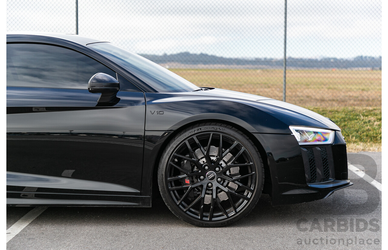 4/2016 Audi R8 Quattro (AWD) 4S MY16 2d Coupe Mythos Black Metallic V10 5.2L - Australian Delivered Example