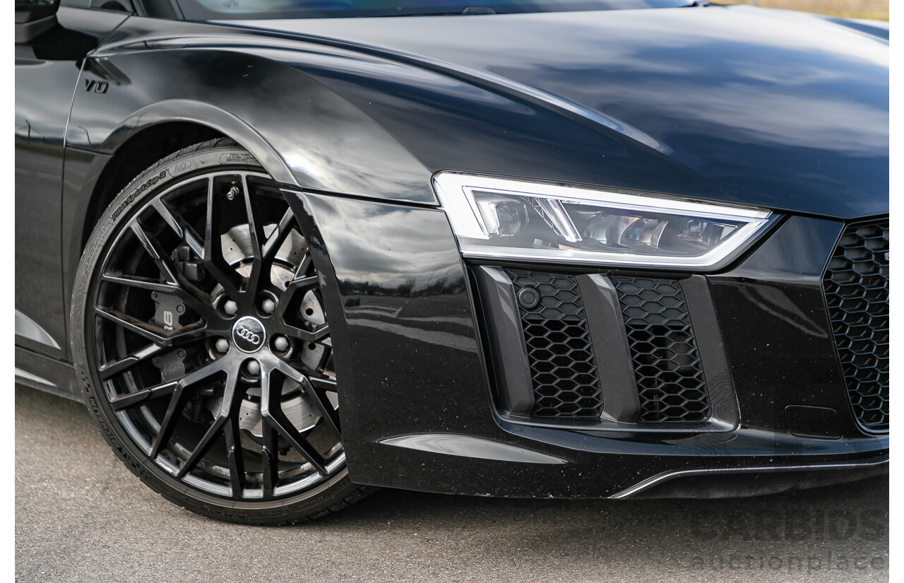 4/2016 Audi R8 Quattro (AWD) 4S MY16 2d Coupe Mythos Black Metallic V10 5.2L - Australian Delivered Example