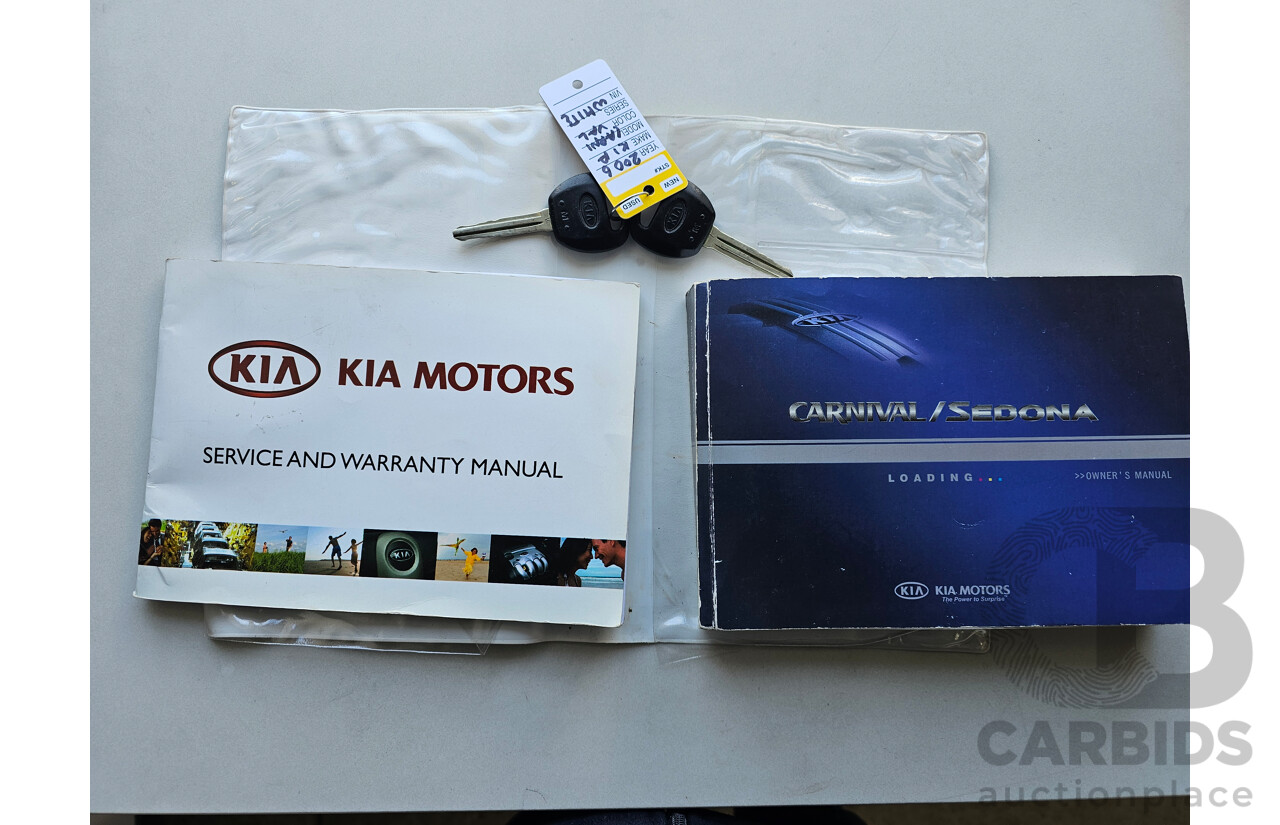 1/2007 Kia Carnival EX VQ 4d Wagon White 2.7L