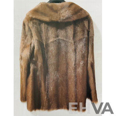 Vintage Fully Lined Fur Coat with Two Hidden Pockets and One Hook Hidden Closure