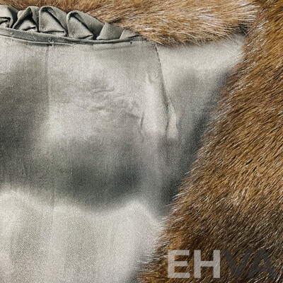 Vintage Fully Lined Fur Coat with Two Hidden Pockets and One Hook Hidden Closure
