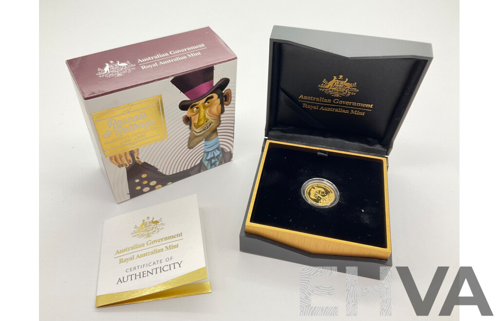 Australian RAM 2018 Ten Dollar Gold 'C' Mint Marked Proof Coin, Rascals and Ratbags .999