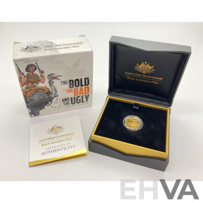 Australian RAM 2019 Ten Dollar Gold Proof Coin, the Bold the Bad and the Ugly - Birdman of the Coorong .999