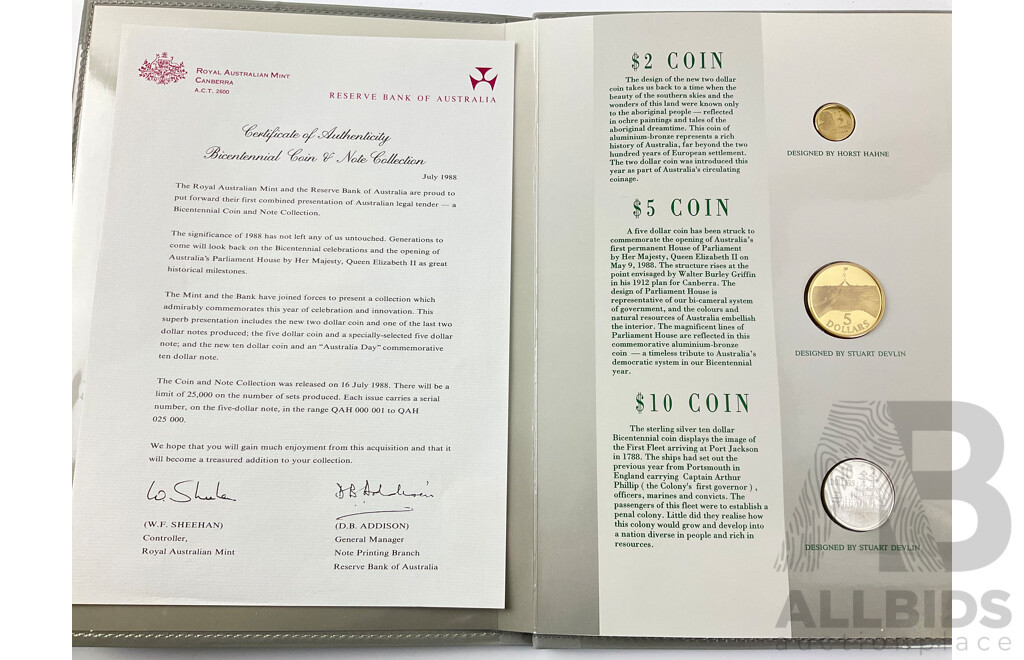 Australian RAM 1988 Bicentennial Coin and Note Collection